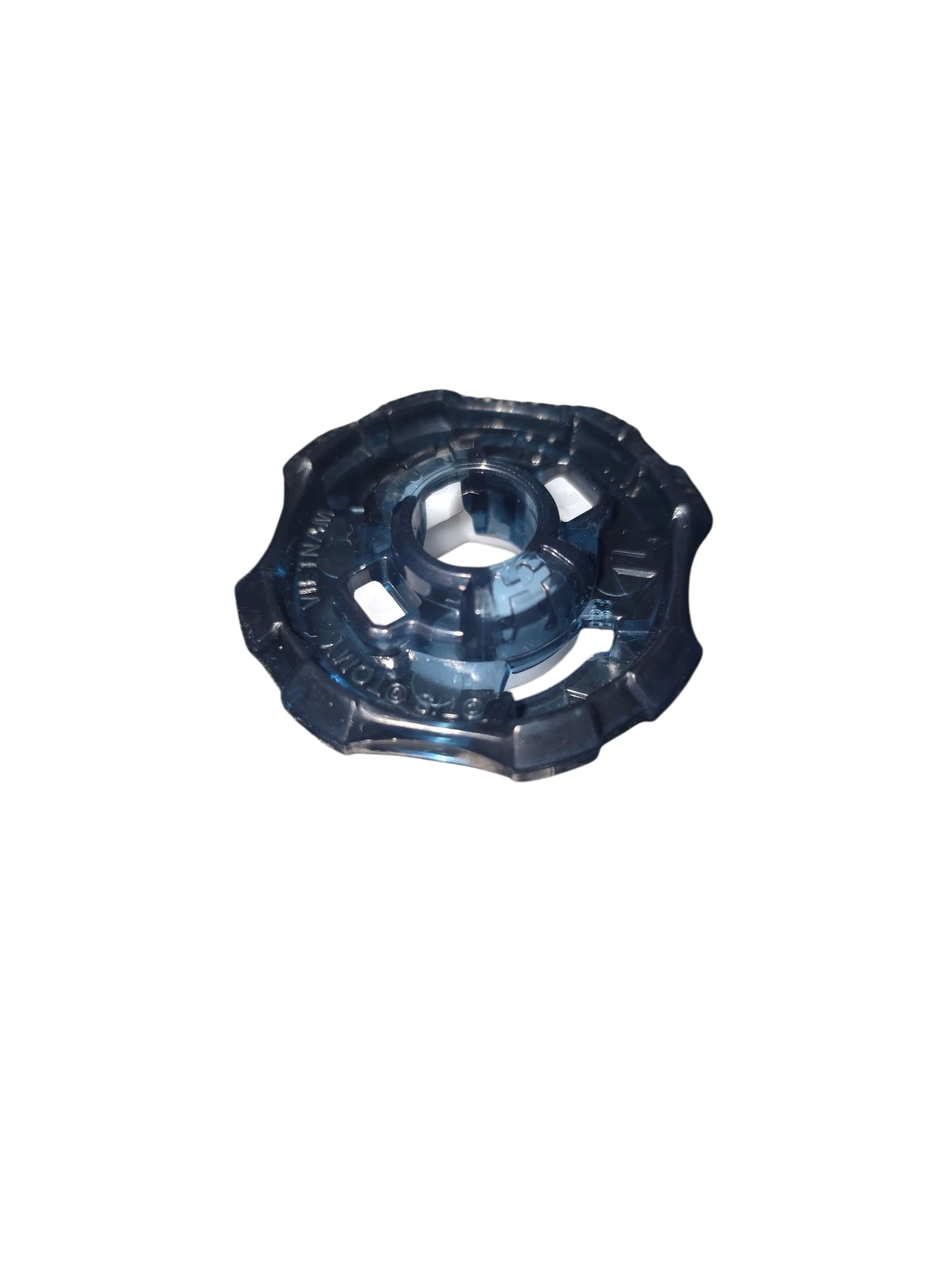My Store authentic Hasbro Beyblade X 4-55 Ratchet part in translucent dark blue plastic