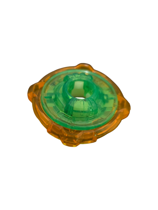 My Store authentic Hasbro Beyblade X 4-60 Ratchet part in translucent green and orange plastic