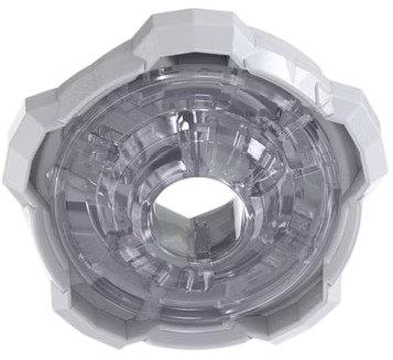 My Store authentic Hasbro Beyblade X 5-60 Ratchet part in clear plastic with a white five-sided frame