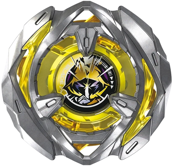 My Store Takara Tomy Beyblade X BX-53 top with silver metal blade and translucent yellow plastic accents