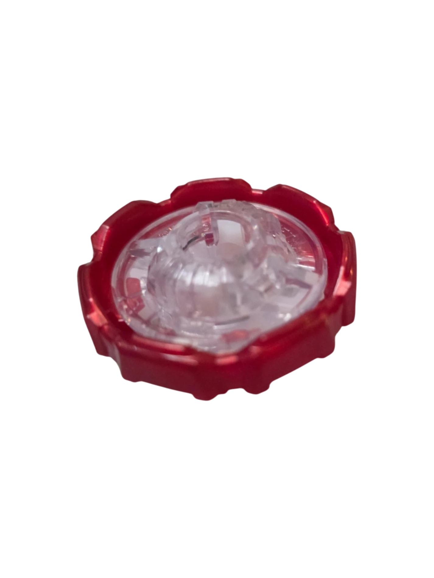 My Store authentic Hasbro Beyblade X 7-70 Ratchet part in red and clear plastic, new condition.