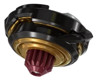 My Store authentic Hasbro Beyblade X Ratchet-Bit Combo Op in black, gold, and maroon, new condition.