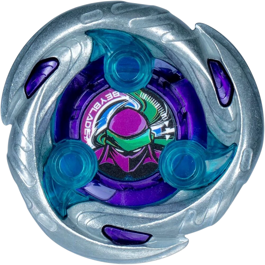 My Store Beyblade X Shadow Shinobi 1-80MN UX Series defense type top with silver, purple, and blue accents.