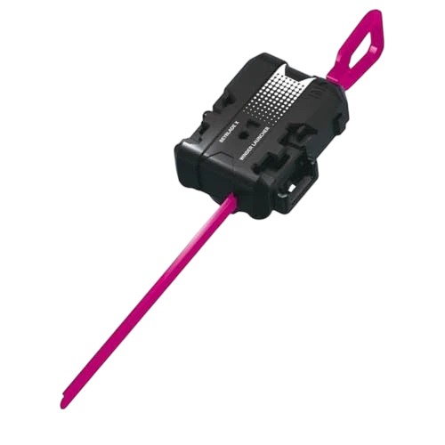 My Store authentic Takara Tomy Beyblade X winder launcher in a pink and black colorway with included ripcord
