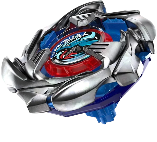 My Store Cobalt Dragoon 2-60C left-spin attack type Beyblade X with metallic silver blade and blue accents