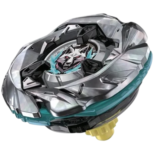 My Store Sterling Wolf 3-80FB Stamina Type Beyblade X top with metallic silver blade and wolf emblem