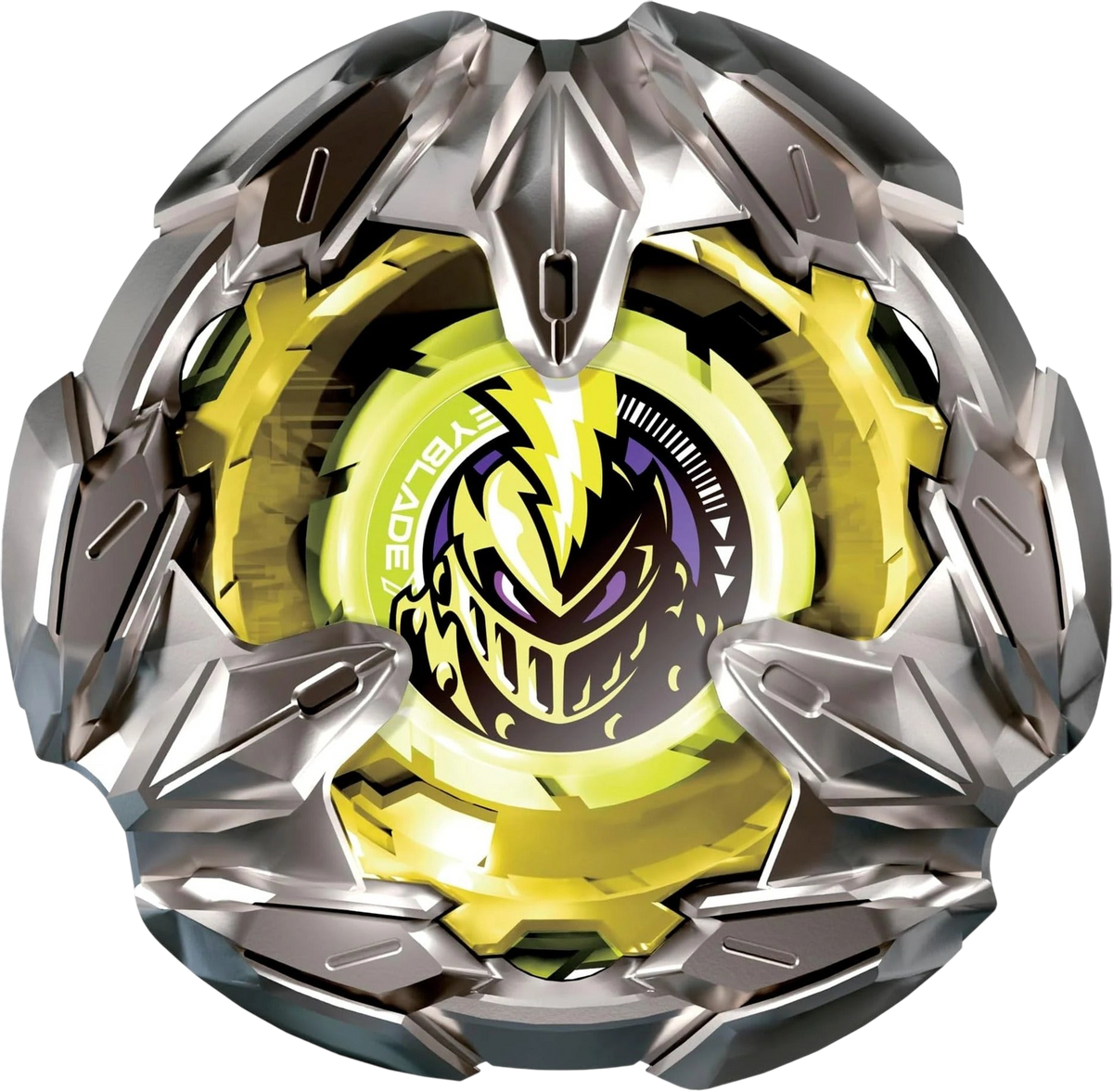 My Store authentic Hasbro Beyblade X Lance Knight defense type blade component in metallic silver and yellow