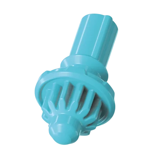 My Store authentic Hasbro Beyblade X Free Ball bit in light blue plastic, isolated on a light grey background.