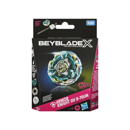 My Store Armor Knight GV 8-70UN Beyblade X defense type starter pack in original retail packaging