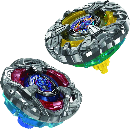 My Store Beyblade X Transformers Optimus Prime and Bumblebee die-cast metal spinning tops set