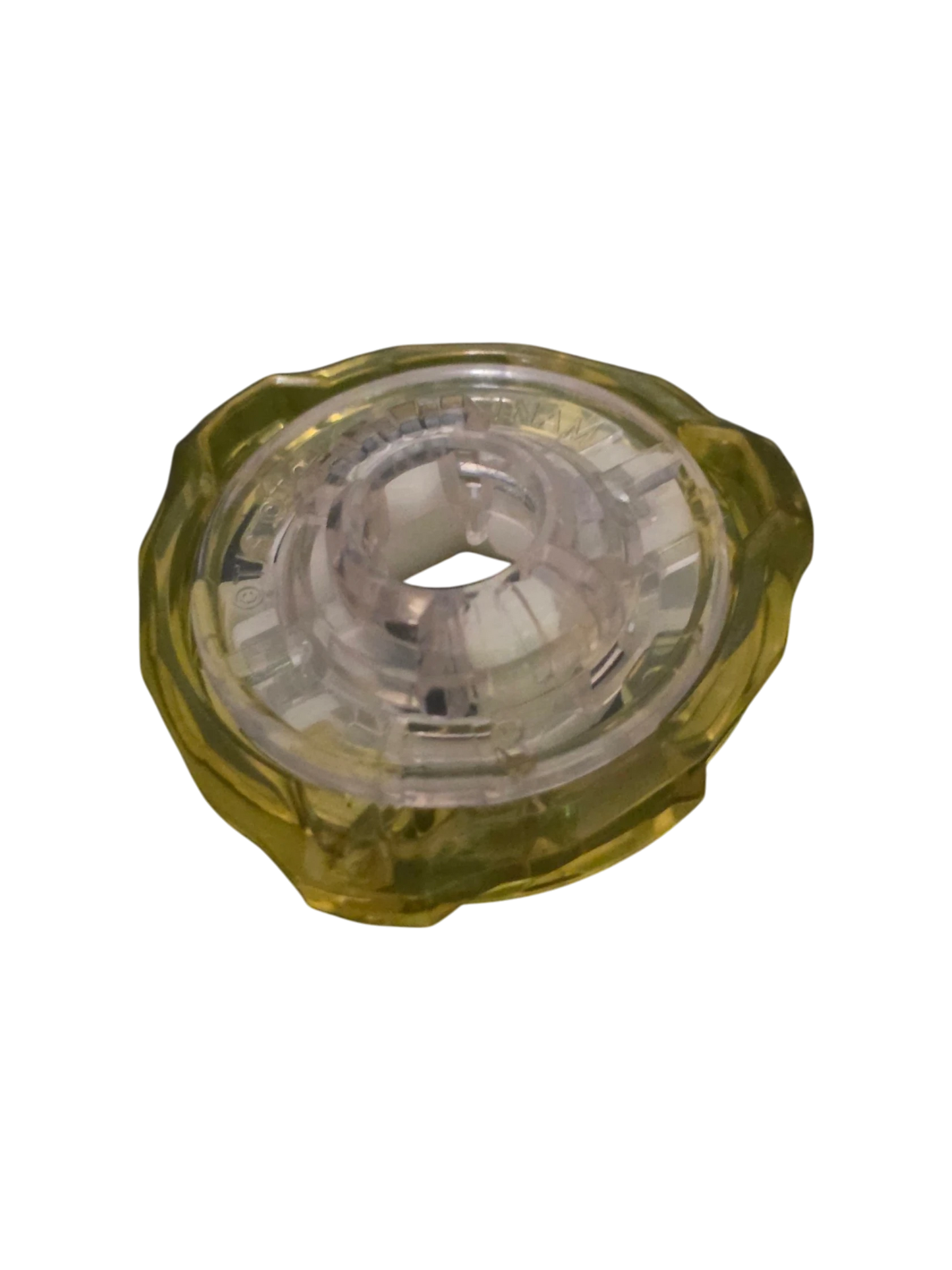 My Store authentic Hasbro Beyblade X 3-60 Ratchet part in translucent yellow plastic