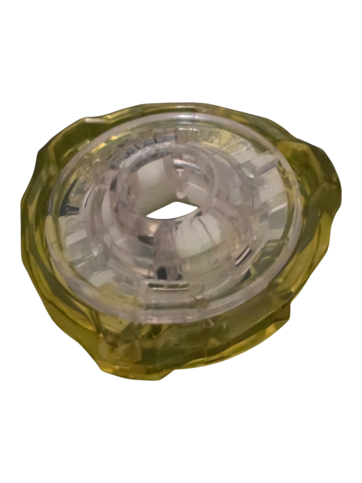 My Store authentic Hasbro Beyblade X 3-60 Ratchet part in translucent yellow plastic