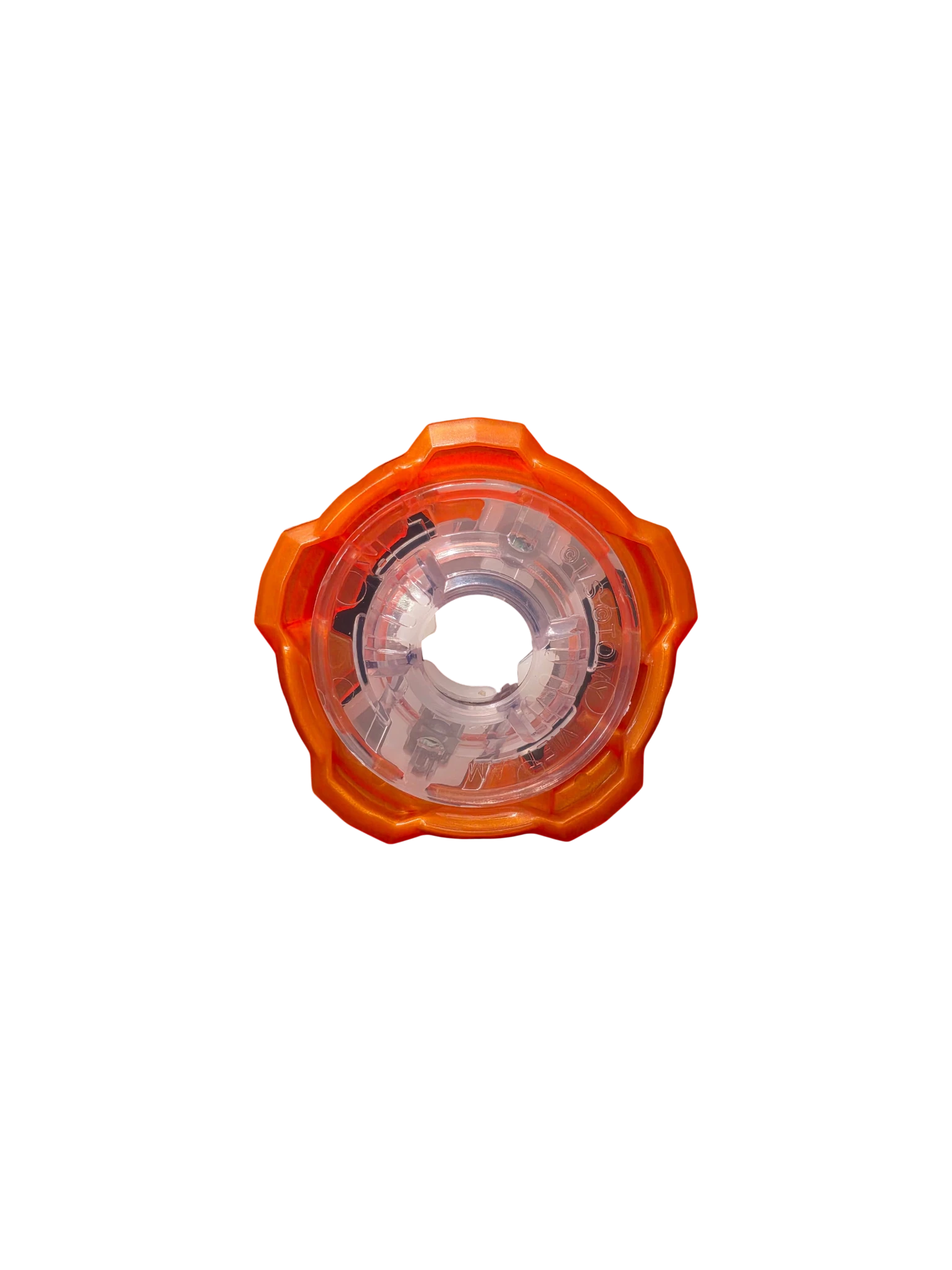 My Store authentic Takara Tomy Beyblade X 5-60 Ratchet part in translucent orange plastic