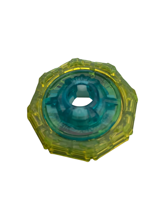 My Store authentic Hasbro Beyblade X 8-70 Ratchet part in translucent yellow and teal plastic