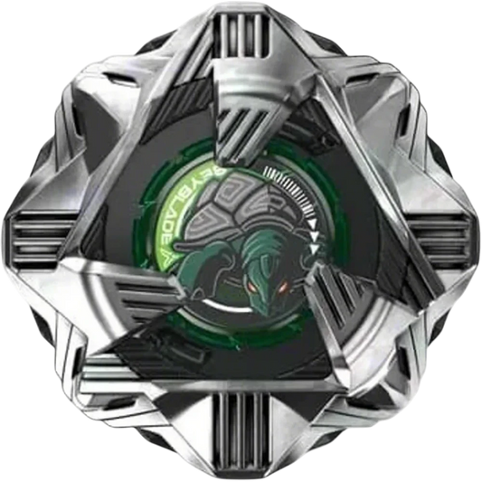 My Store Black Shell 4-60D Beyblade X, a defense-type, right-spin Beyblade with a black and silver design featuring a turtle emblem.