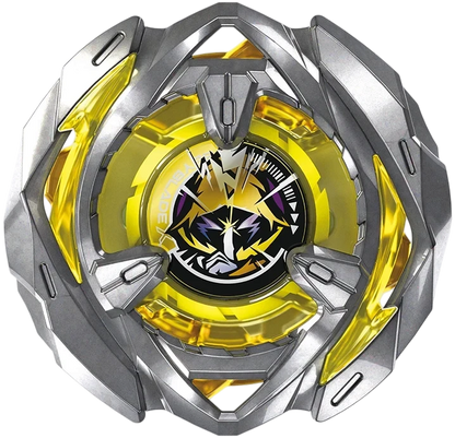 My Store Takara Tomy Beyblade X BX-53 top with silver metal blade and translucent yellow plastic accents