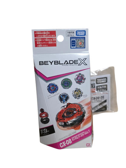 My Store Takara Tomy Beyblade X CX-08 05 Black Shell 7-70WB, red and black defense type beyblade, factory sealed.