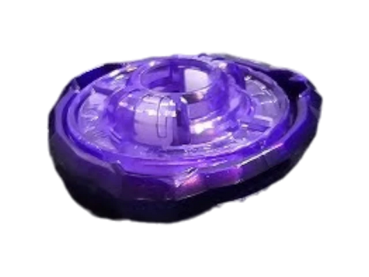 My Store authentic Hasbro Beyblade X 3-60 Ratchet part in purple plastic, shown with a metal blade and bit component.