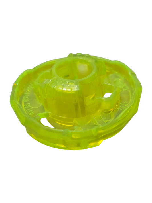 My Store authentic Hasbro Beyblade X 3-85 Ratchet part in translucent neon yellow plastic