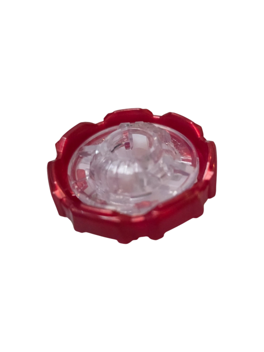 My Store authentic Hasbro Beyblade X 7-70 Ratchet part in red and clear plastic, new condition.