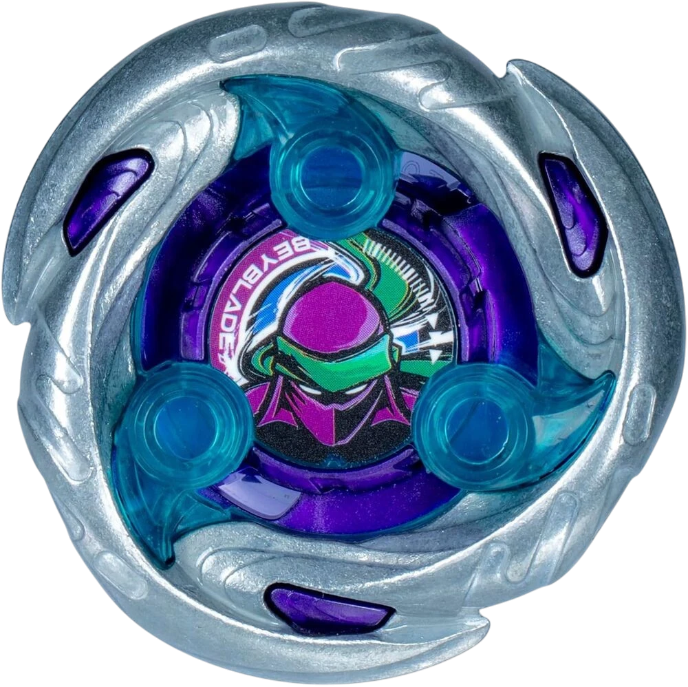 My Store Beyblade X Shadow Shinobi 1-80MN UX Series defense type top with silver, purple, and blue accents.