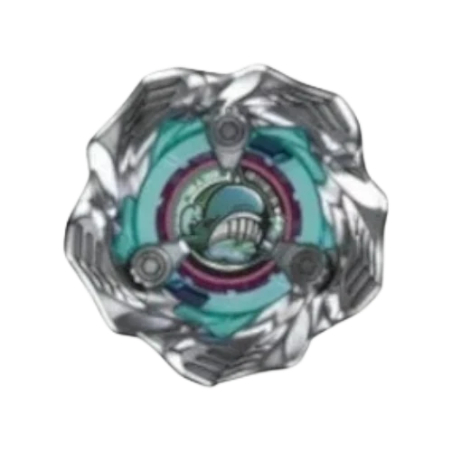 My Store Beyblade X Tide Whale Wave 5-80E Elevate stamina and balance type Beyblade with teal, white, and blue accents.