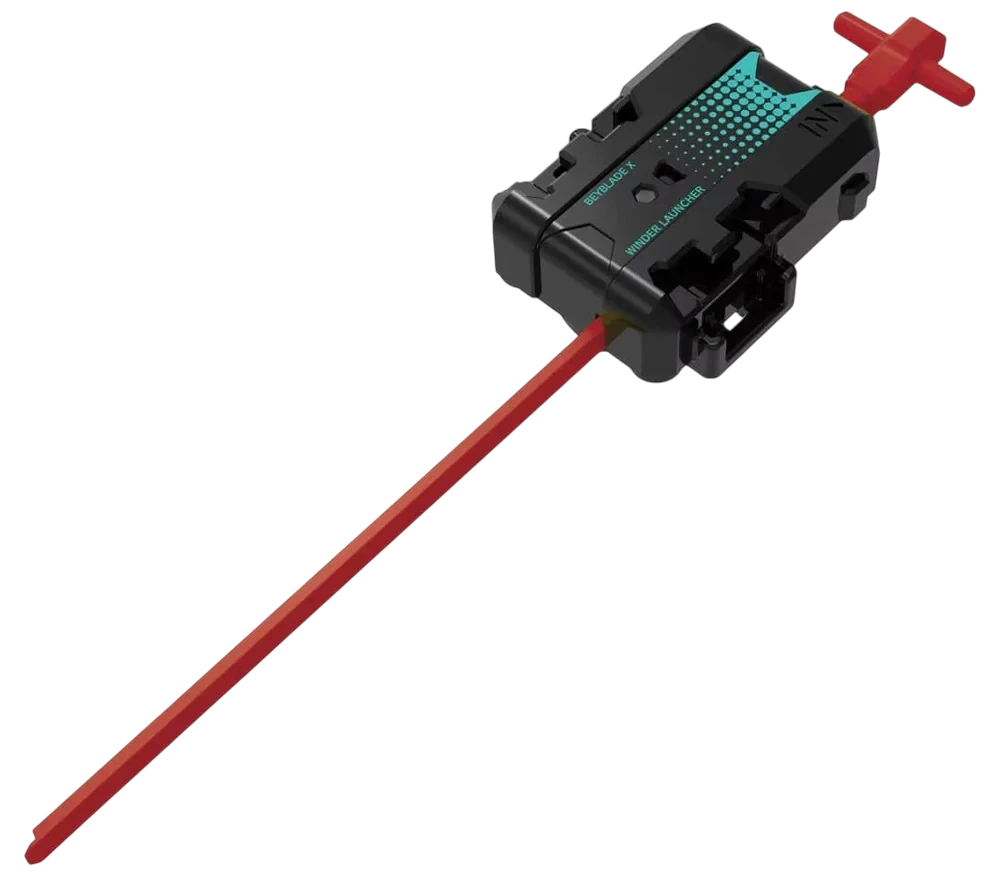 My Store Takara Tomy Beyblade X Bullet Griffon right-spin winder launcher with red ripcord on a white background.