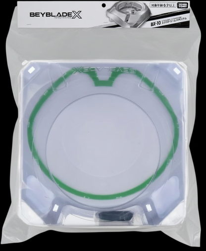 My Store Takara Tomy Beyblade X BX-10 Xtreme Stadium battle arena in white plastic with green X-Celerator rail