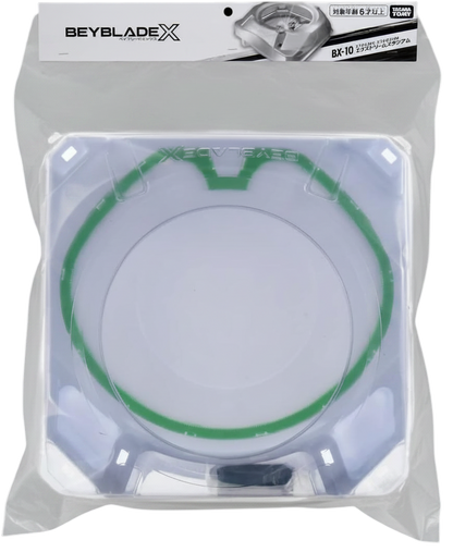 My Store Takara Tomy Beyblade X BX-10 Xtreme Stadium battle arena in white plastic with green X-Celerator rail
