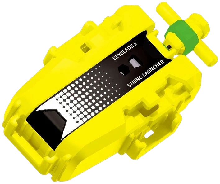 My Store Beyblade X yellow string launcher with black and white branding details for BX-53 Xtreme Stadium set
