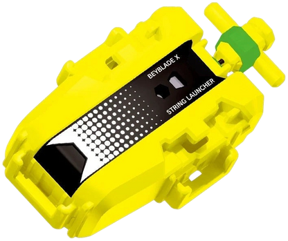 My Store Beyblade X yellow string launcher with black and white branding details for BX-53 Xtreme Stadium set