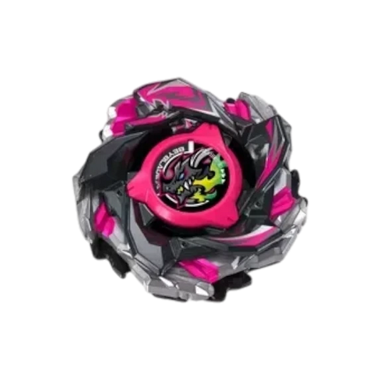 My Store Blitz Bahamut Beyblade X main blade and lock chip in black and pink with purple component