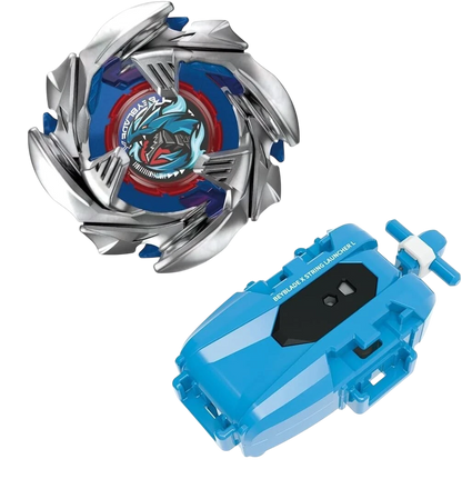 My Store Cobalt Dragoon 2-60C Beyblade X left-spin attack top with blue string launcher