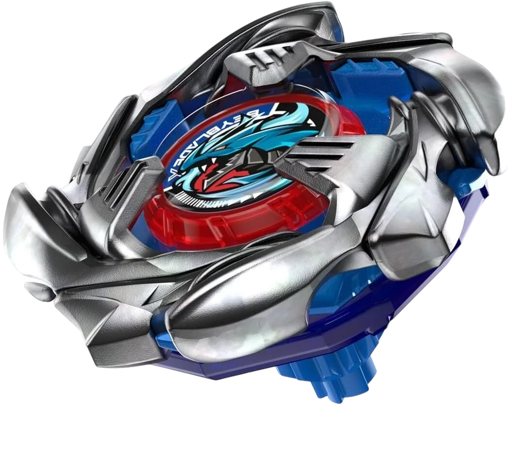 My Store Cobalt Dragoon 2-60C left-spin attack type Beyblade X with metallic silver blade and blue accents