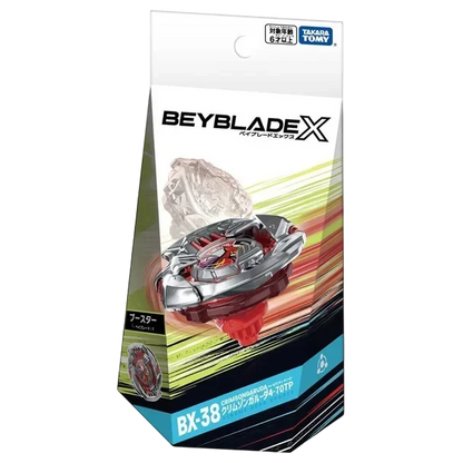 My Store BX-38 Crimson Garuda 4-70TP Beyblade X booster pack featuring a red and silver attack type spinning top.