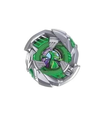 My Store Crimson Garuda 7-80GU Beyblade X attack top with green and silver die-cast metal blade design
