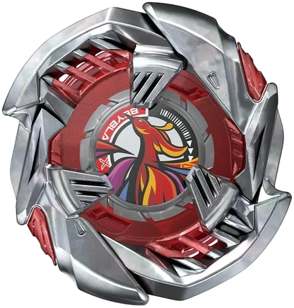 My Store BX-38 Crimson Garuda Beyblade X attack top with red and silver die-cast metal blade and phoenix emblem.