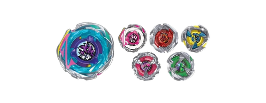 My Store CX-17 Vol. 10 Unicorn Delta Beyblade X random data node featuring die-cast metal parts and colorful designs.