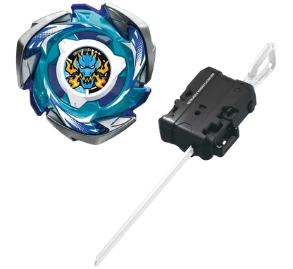 My Store CX-01 DranBrave S6-60V Beyblade X attack top with blue metal blade and included black ripcord launcher