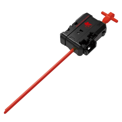 My Store Evangelion x Beyblade X winder launcher in black and red NERV-issue colorway with ripcord