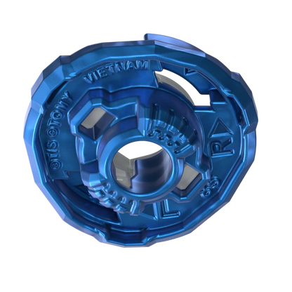 My Store Takara Tomy Beyblade X UX-00 Knight Mail 3-85BS blade in a metallic navy blue finish