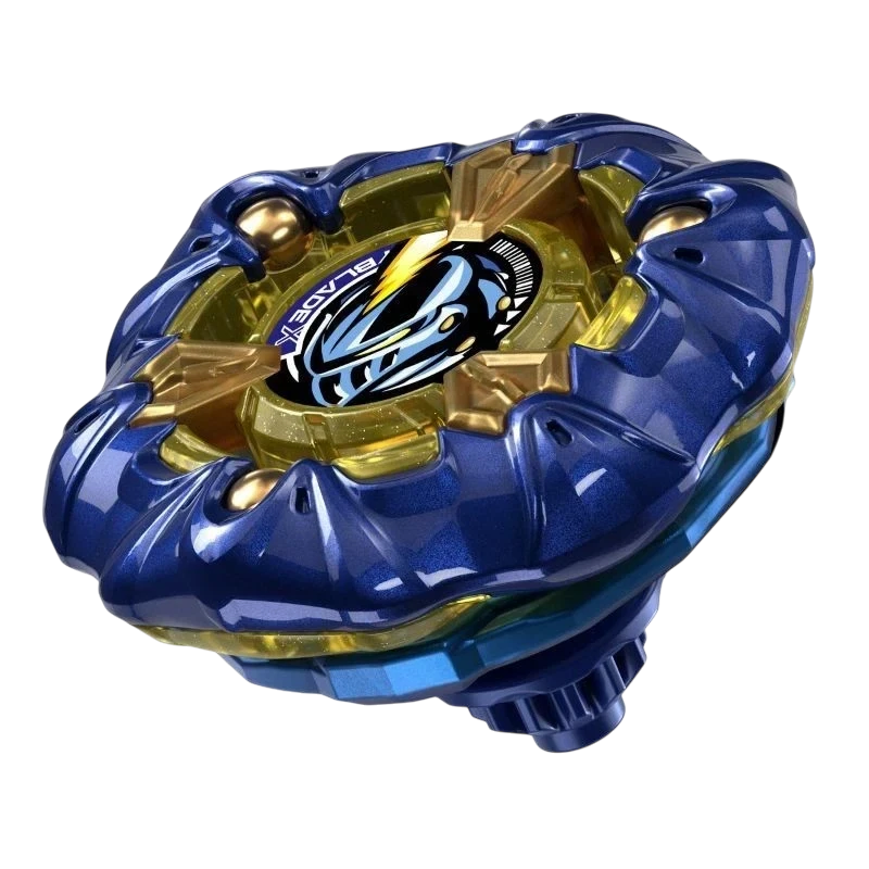 My Store Takara Tomy Beyblade X UX-00 Knight Mail 3-85BS with a metallic navy blue and gold finish.