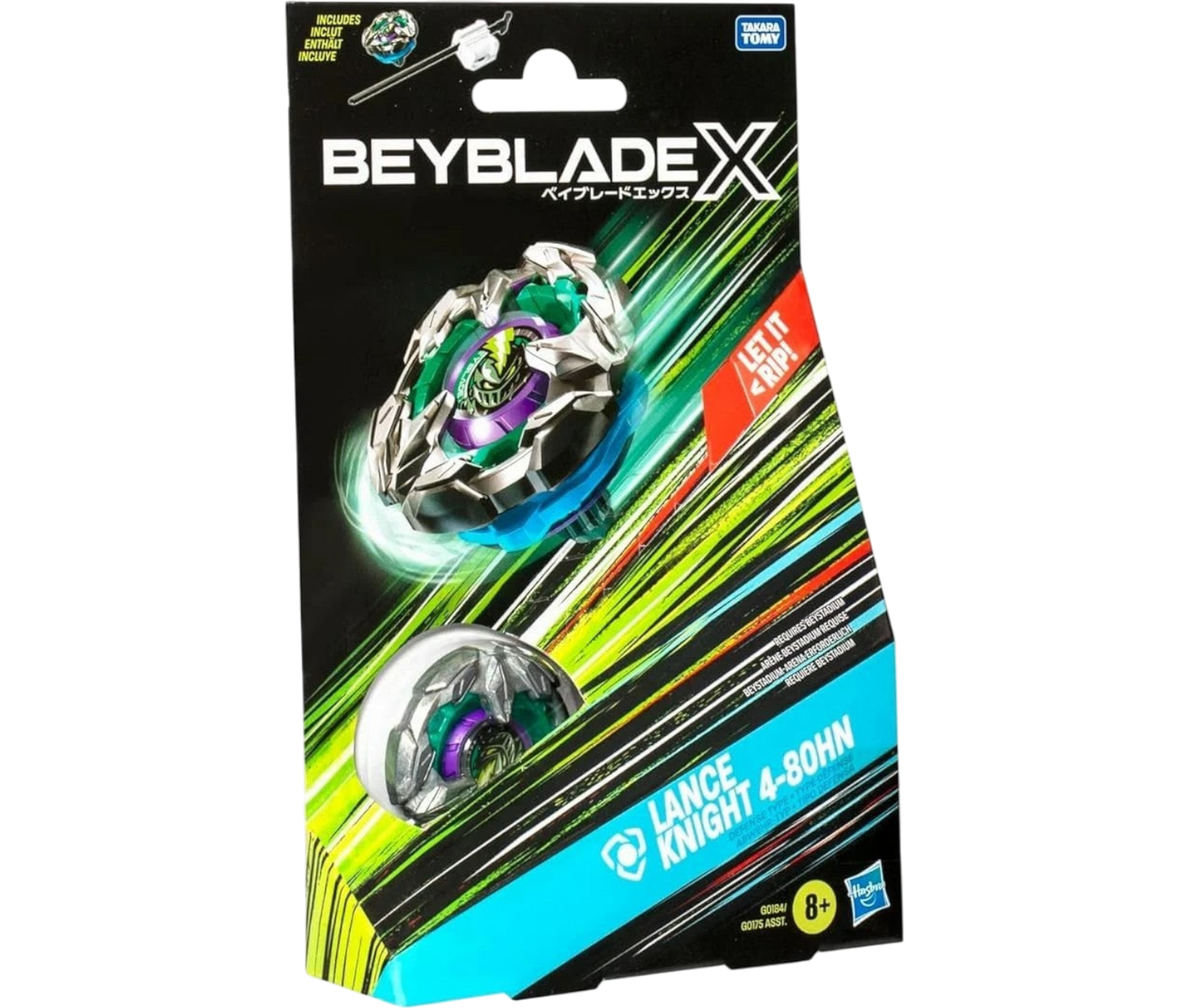My Store Hasbro Beyblade X Lance Knight 4-80HN defense-type starter pack with launcher in retail packaging