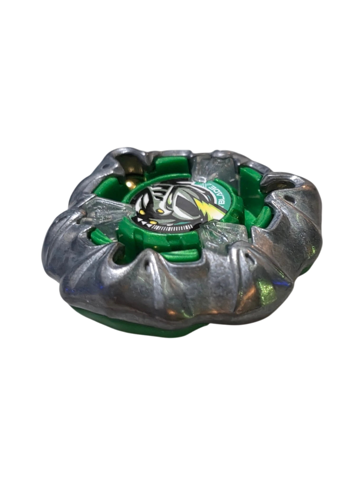 My Store Hasbro Beyblade X Mail Knight defense blade in green and metallic silver, new condition.