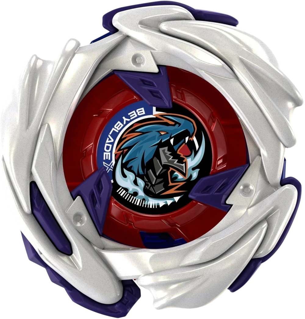 My Store UX-17 Meteo Dragoon Beyblade X left-spin attack top with white, red, and purple design details.