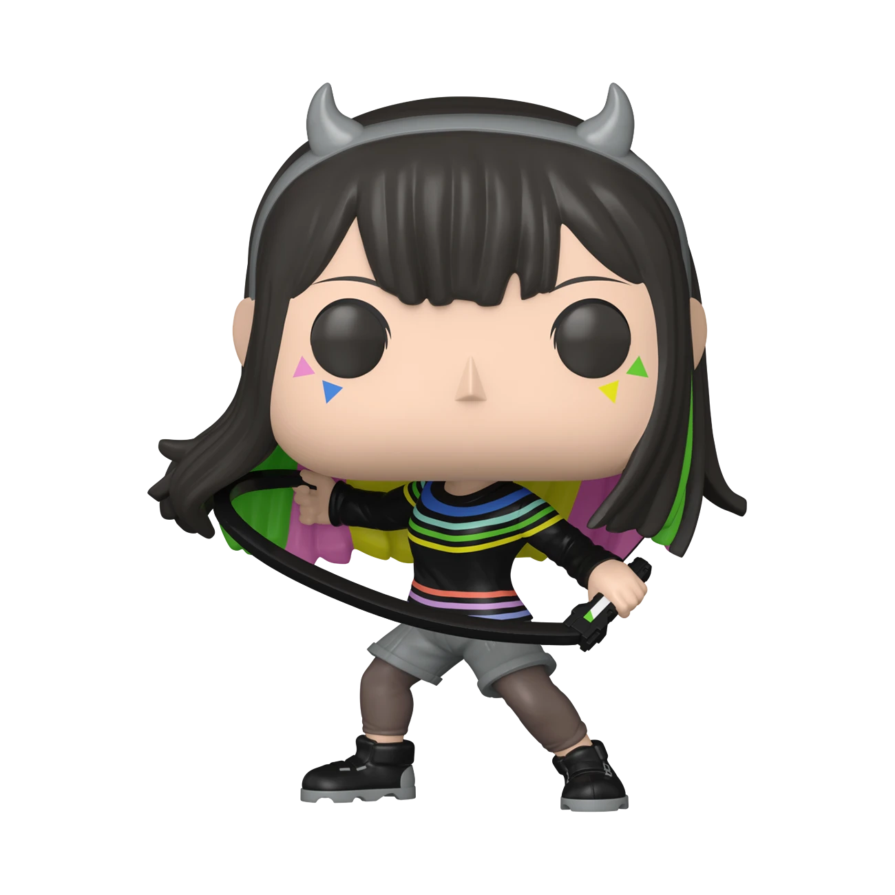 My Store Beyblade X Multi Nana-Iro Funko Pop vinyl figure with rainbow striped shirt and horn headband