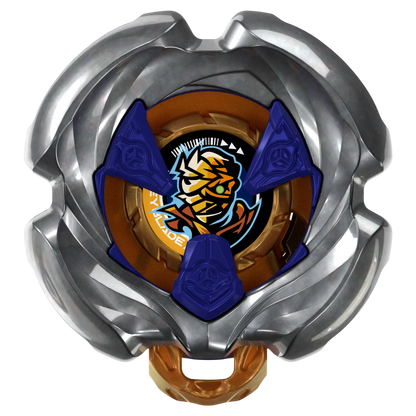 My Store Hasbro Beyblade X Mummy Curse 7-55W booster top with silver blade, blue accents, and mummy character emblem