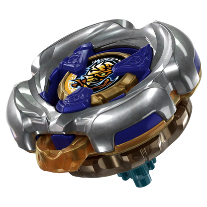 My Store Hasbro Beyblade X Mummy Curse 7-55W booster top with silver blade, blue accents, and gold center detail.
