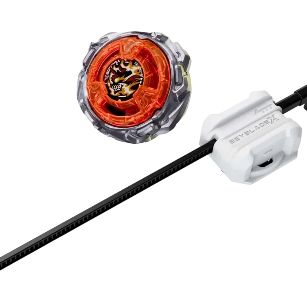 My Store Nether Incendio Z Beyblade X balance type top with orange blade and white launcher on a white background