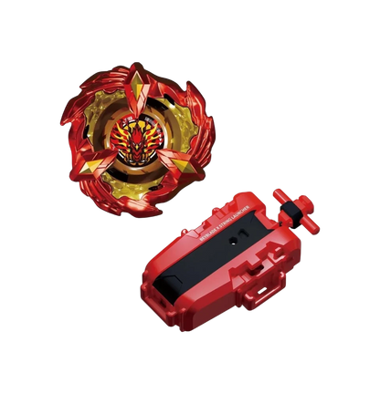 My Store BX-23 Phoenix Wing Beyblade X starter set featuring a red attack blade and matching red winder launcher.